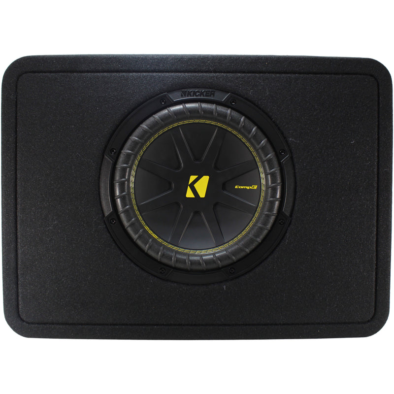 10" 250W RMS 4-Ohm Compact 12 GA Push Terminal Loaded Subwoofer Enclosure