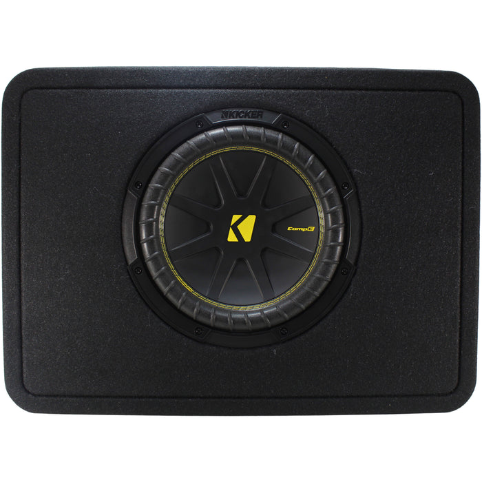 Kicker CompC 10" 250W RMS 4-Ohm Compact Loaded Subwoofer Enclosure / 50TCWC104