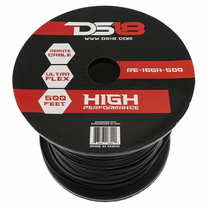 DS18 Car Audio 16 AWG CCA Remote/Primary Wire Black Lot Cut By The Foot