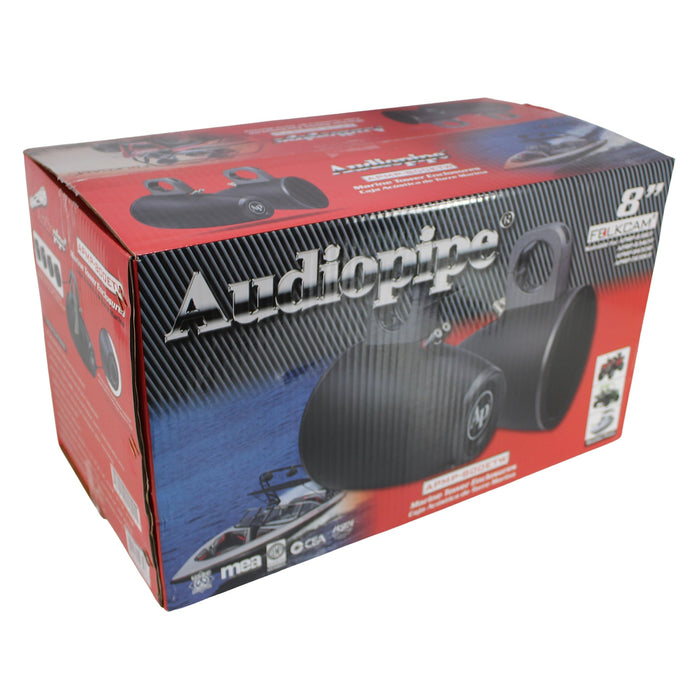 Black Marine Tower Multipurpose Speaker Enclosure for 8 LED Speaker Audiopipe