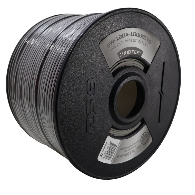 DS18 Car Audio 18 AWG CCA Speaker Wire Silver/Black Lot Cut By The Foot