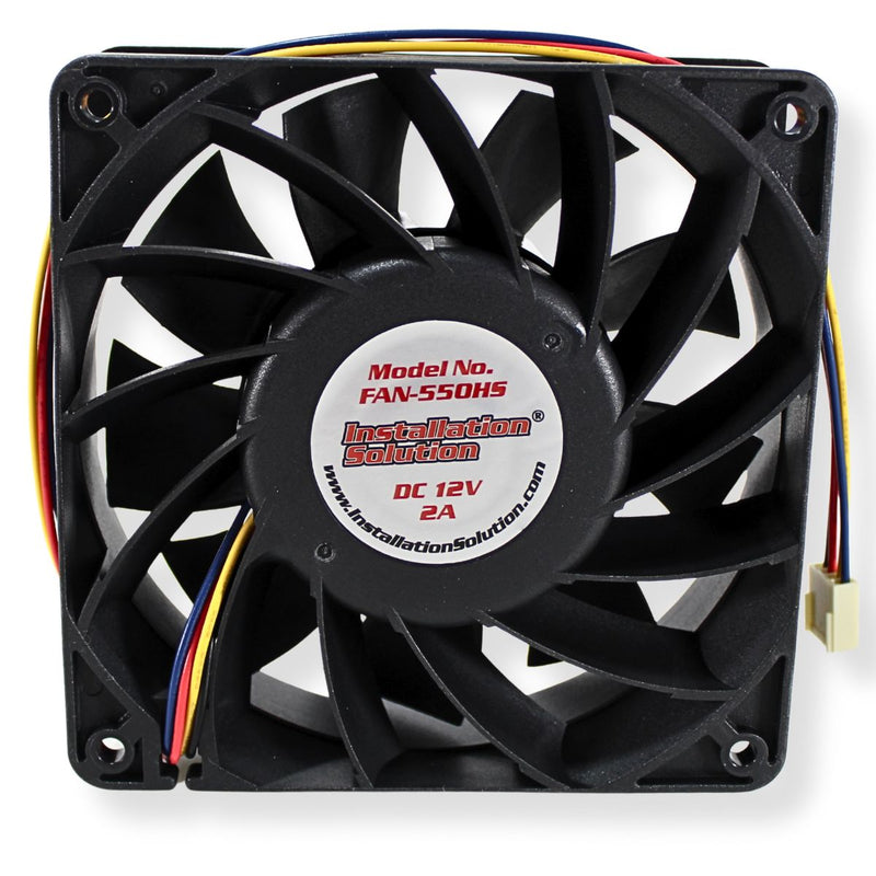 12V 2.0A High-Speed 50 CFM Waterproof Cooling Fan w/ Speed Controller FAN-550HS
