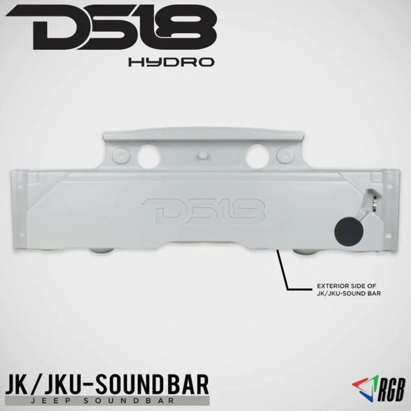 DS18 Molded Soundbar for Jeep Wrangler Gray LED Car Audio Sound Bar JK JKU - Big Jeff Online Inc