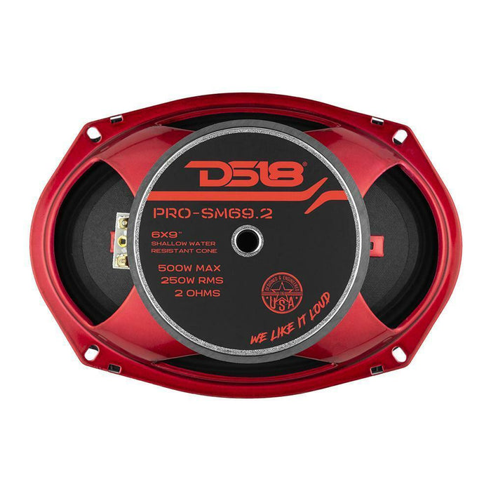 DS18 PRO-SM69.2 6x9" 500W 2 Ohm Water Resistant Motorcycle Mid Range Loudspeaker