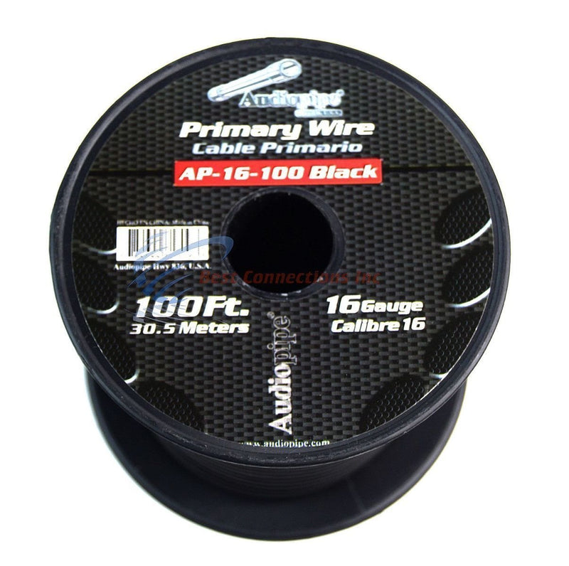 16 GA 100 FT Roll Black Stranded Spool of CCA Primary Power Ground  Wire Cable