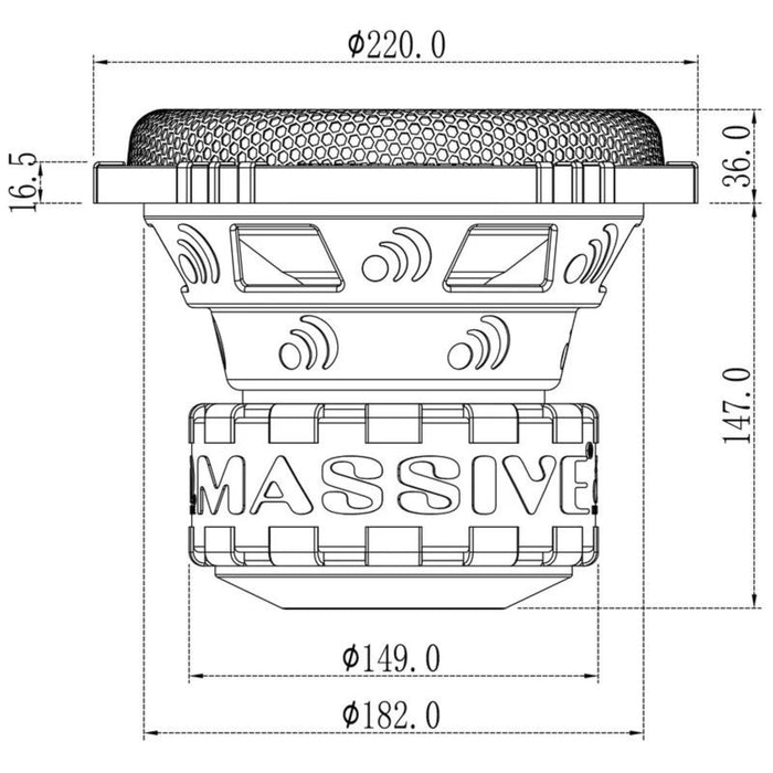 Massive Audio GTR Series 8" 600W RMS 4-Ohm DVC Subwoofer / MA-GTR84