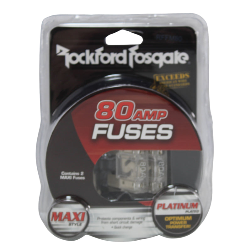 Rockford Fosgate 80 Amp MAXI Fuse Platinum Finish (2-Pack) RFFM80