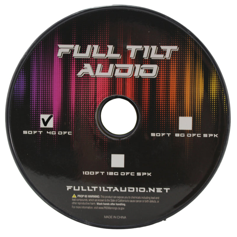 Full Tilt Audio 4 GA Tinned OFC Power/Ground Wire Clear Lot Cut By The Foot