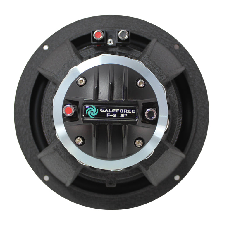 Galeforce Audio 2x F-3 8" Hybrid Speakers with DS18 Marine 4 Channel NVY Amp
