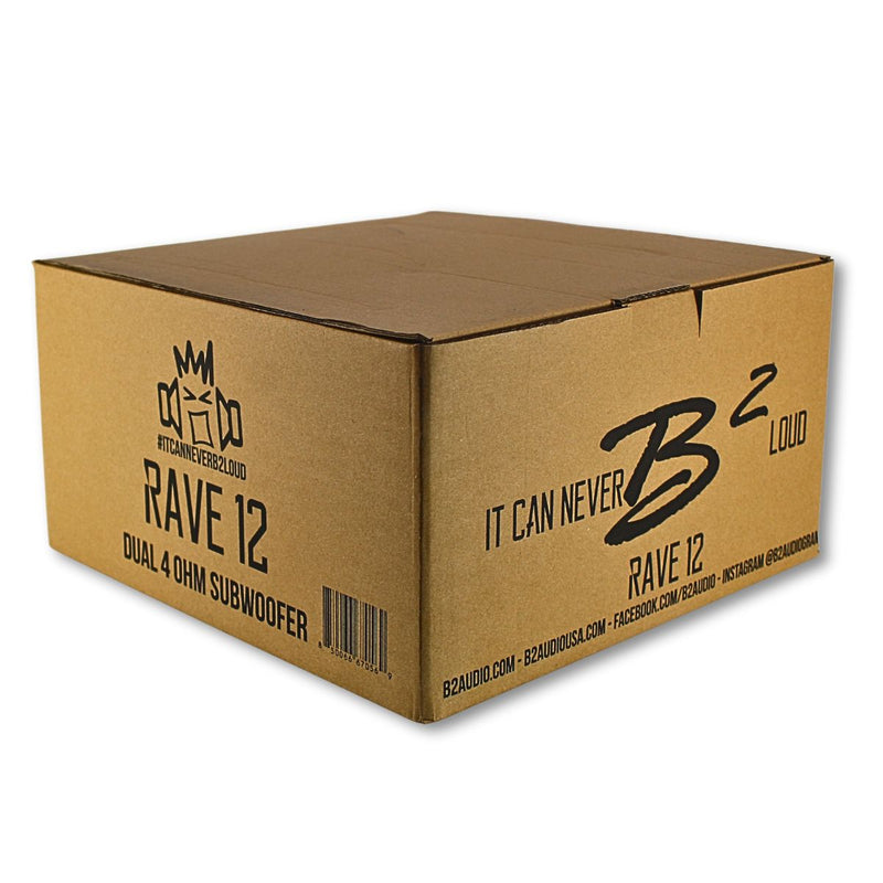 B2 Audio 12" DVC 4 Ohm 2.5" VC 500W RMS RAVE Shallow Mount Subwoofer