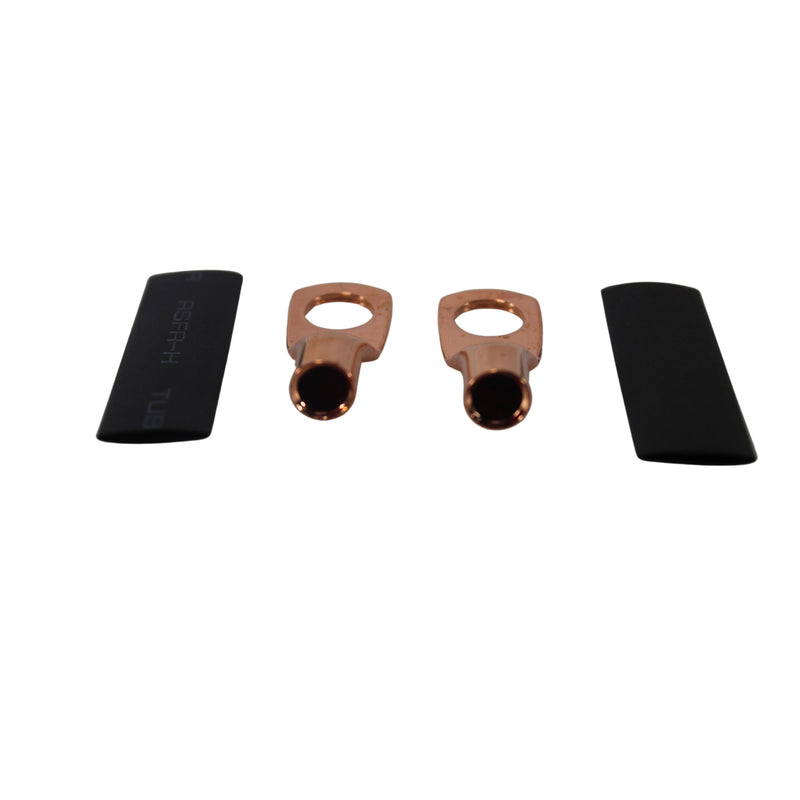 Pair of 8 Gauge 1/4 Inch Solder style Copper Ring Terminal Lugs