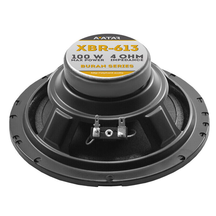 Avatar XBR-613 6.5" 100 Watts 4-Ohm Black Coaxial Speakers