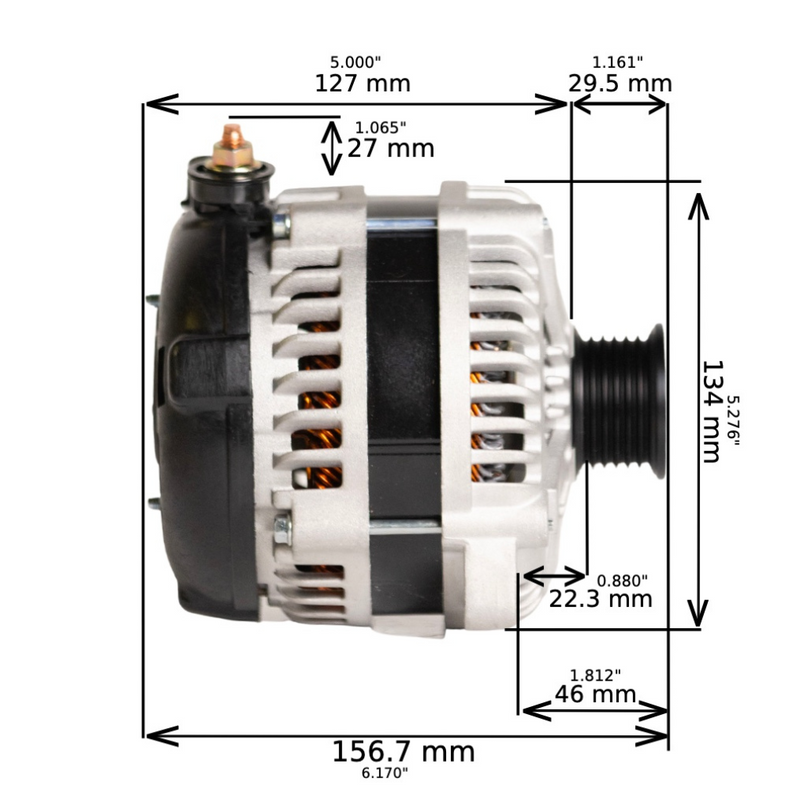 1994-1995 GMC Sonoma V6 4.3L cs130 High Output Alternator