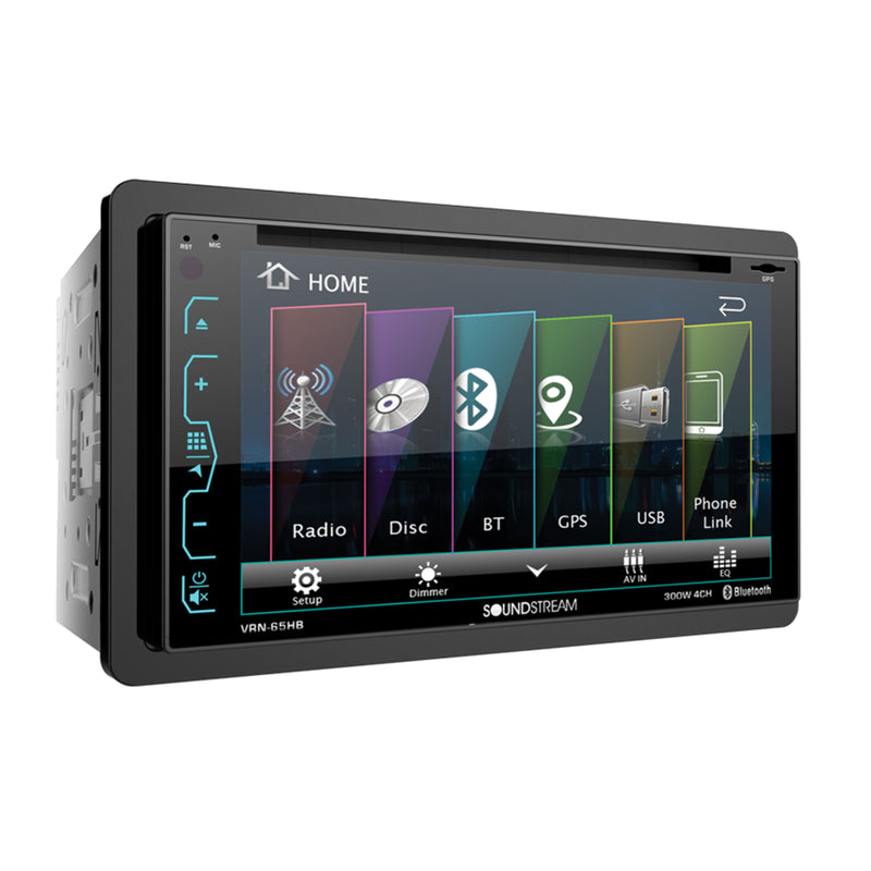 7" Multimedia Touchscreen Headunit W/ Bluetooth and NAV Soundstream VRN-65HB