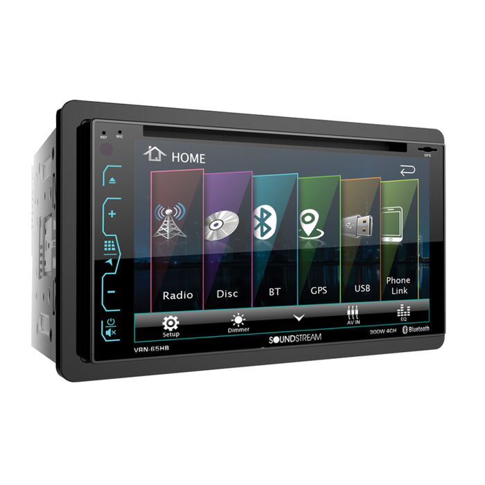 6.2" Multimedia Touchscreen Headunit W/ Bluetooth and NAV Soundstream VRN-65HB