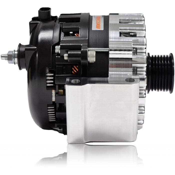 Mechman 400-amp Machined Billet alternator for select Audi / VW applications