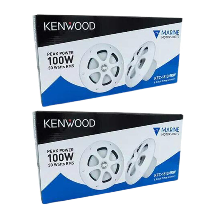 Kenwood Marine Bluetooth Single DIN CD Receiver W/ Four 6.5" Coax Speakers