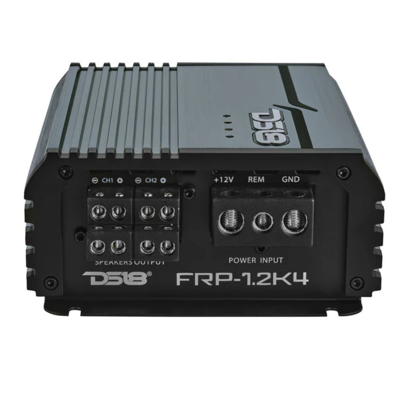 DS18 FRP1200W RMS Compact 4-Channel Full-Range Class-D Amplifier FRP-1.2K4 Grey