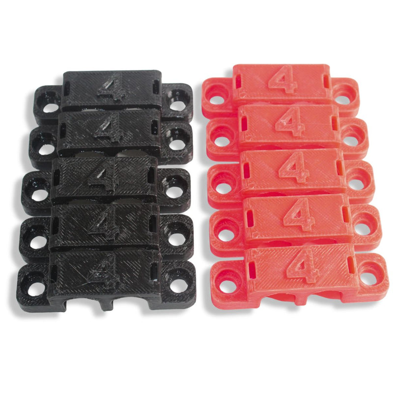4 Gauge Cable Management Wire Comb Dual Slot Can Use w/ Cable Tie Red/Black