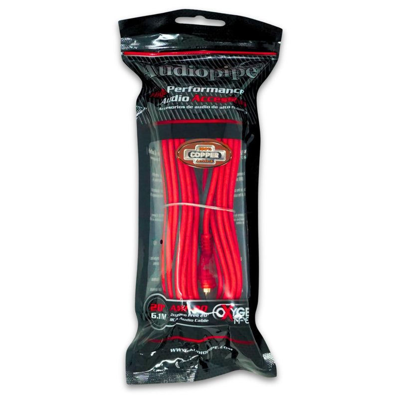 Audiopipe AMF 20 ft Frosted RCA Cables (10 Pack) / AP-AMF-20