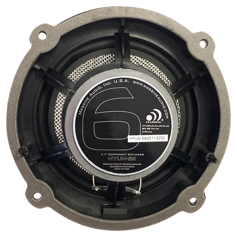 Hyundai Car Audio 6.5" OEM Drop-in, 80 Watts RMS Component Speakers Kit