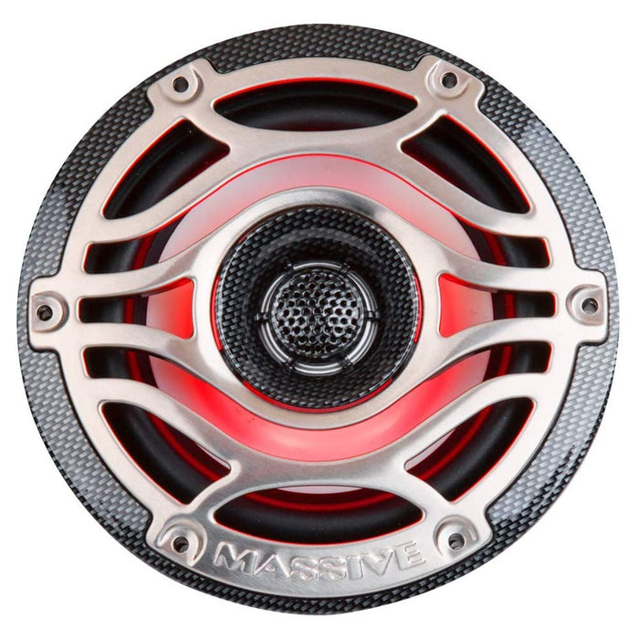 Pair of Massive Audio T65S 6.5" 320 Watt 4 Ohm 2-Way Marine Coaxial Speakers