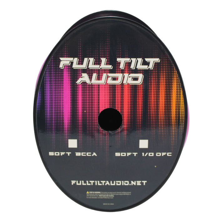 Full Tilt Audio 1/0 Gauge Tinned Oxygen Free Copper Power/Ground Wire Pink Lot