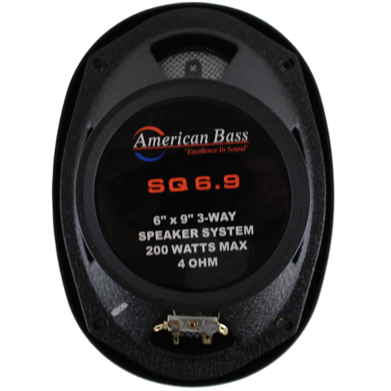 American Bass 6x9" 80W RMS 4 Ohm Coaxial Speaker Pair w/Neo Swivel Tweeter SQ6.9