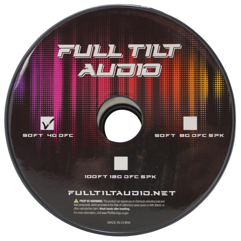 Full Tilt Audio 4GA Tinned OFC Power/Ground Wire White Lot Cut By The Foot