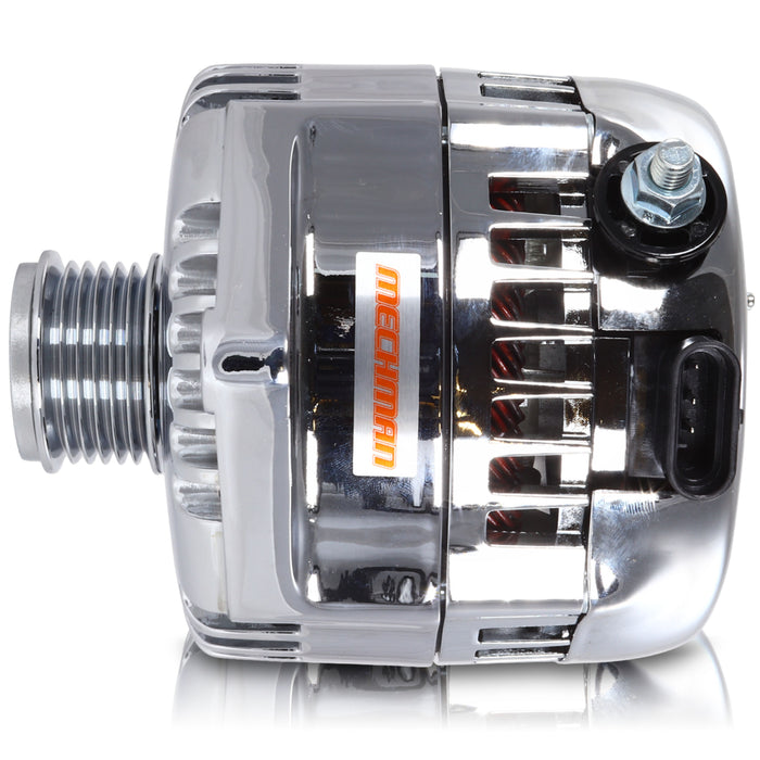 Mechman S-Series 320 Amp Universal Racing Alternator Chrome Finish 7127320C