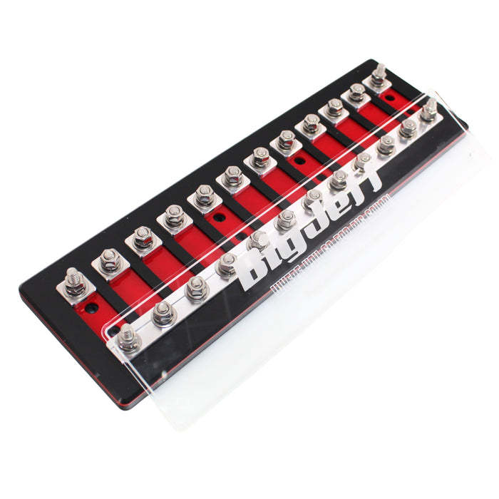 12 Spot Heavy Duty ANL Fuse Distribution Block w/ Acrylic Big Jeff Audio Cover