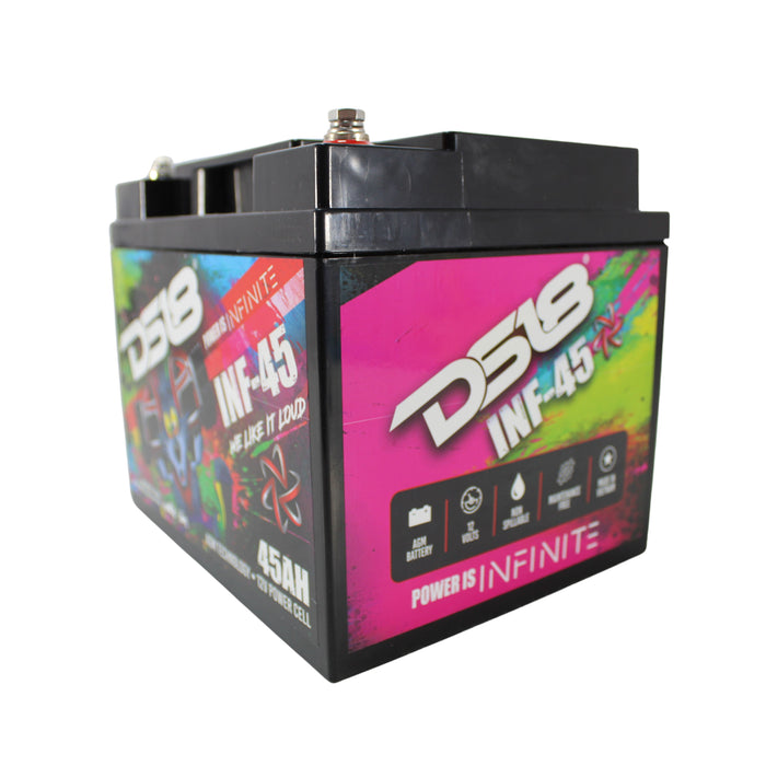 DS18 12V Battery 45AH 1500W AGM Group U1R 675 Amps Non Spillable INFINITE INF-45