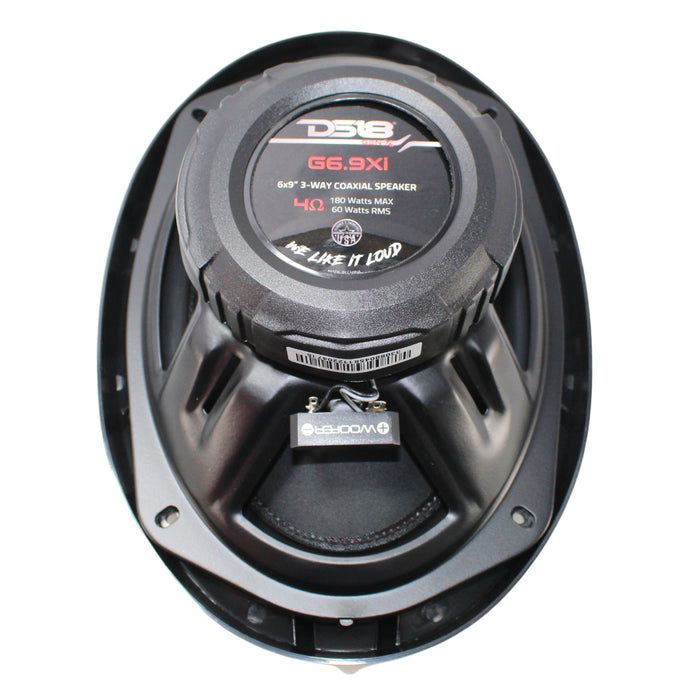 DS18 Gen-X 6"x9" 3-Way Coaxial Speakers 180W Peak 4 Ohm W/ Grills (Pair) G6.9XI