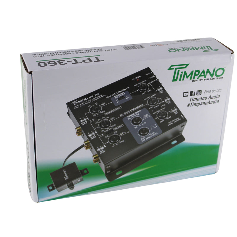 Timpano 3-Way Electronic Crossover 2/4/6 Channel Input 5V RCA Output OPEN BOX
