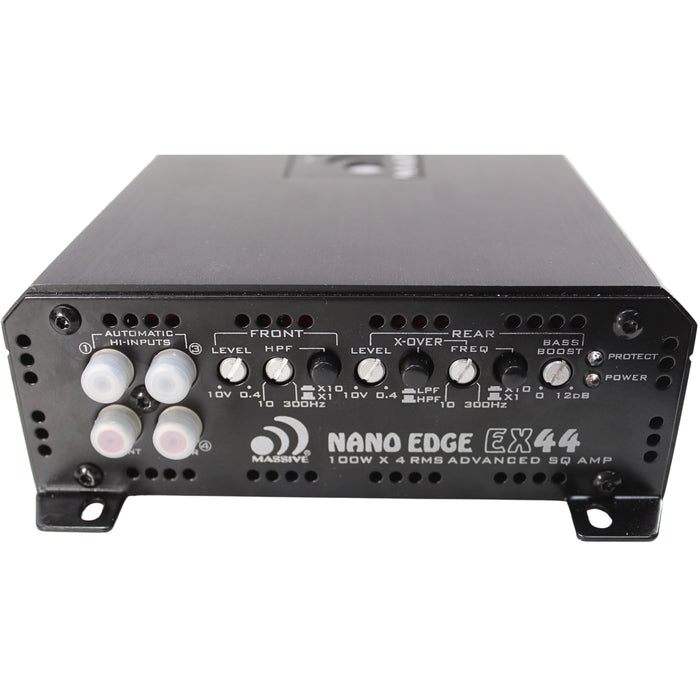 Massive Audio Nano Edge 4Channel Amp 800W Class AB Full Range SQ EX44 OPEN BOX