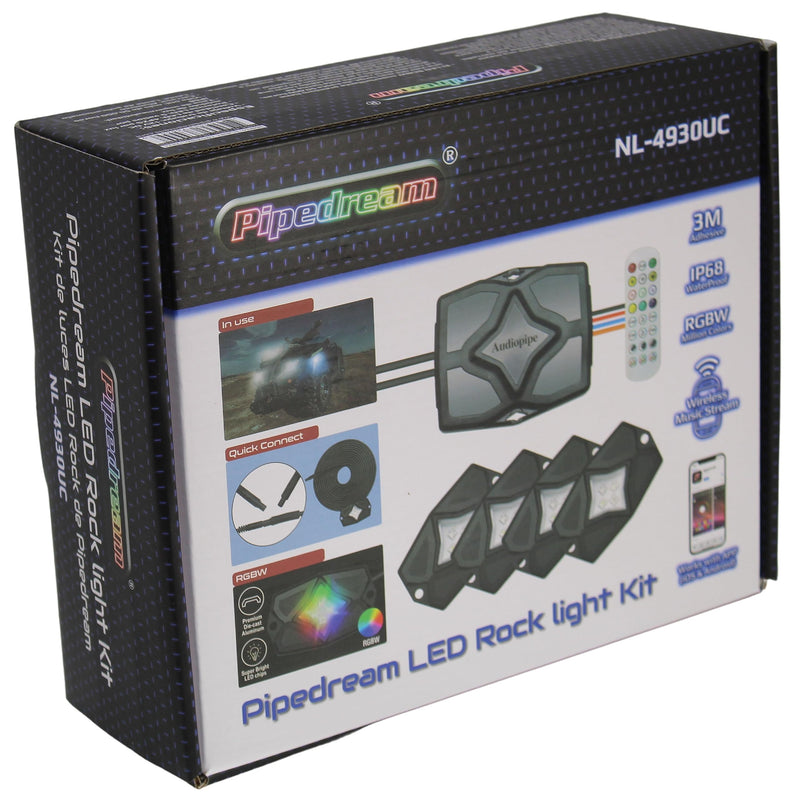 Audiopipe Pipedream Waterproof RGBW LED Rock Light Kit NL-4930UC
