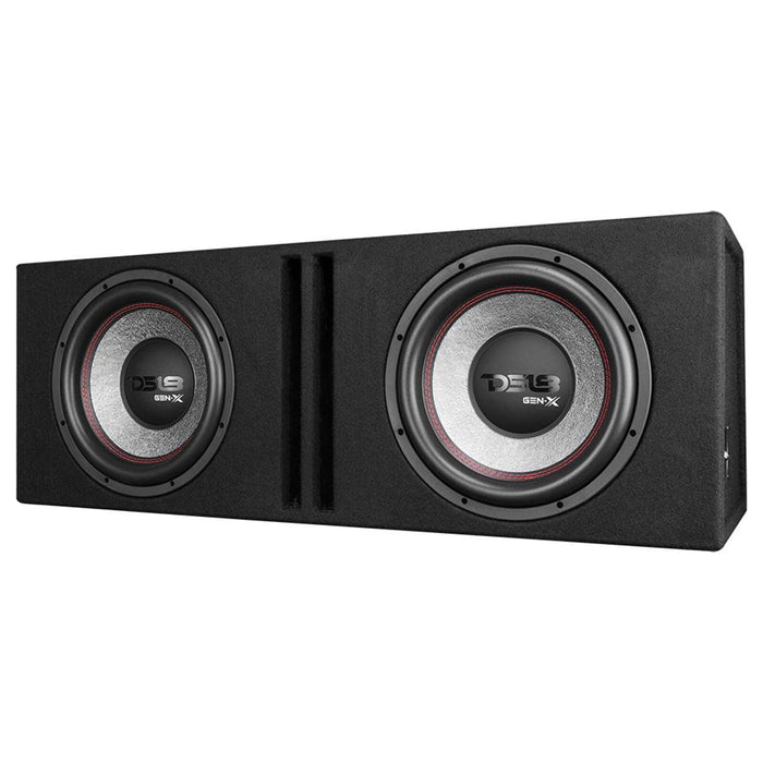 DS18 1800W 2+2 Ohm Loaded Enclosure 2x GEN-X124D 12" Subwoofers In a Ported Box