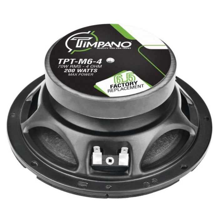 Timpano Pair of M6-4 Midrange 6.5" Shallow Mount Loudspeaker 70 Watts RMS 4-Ohm