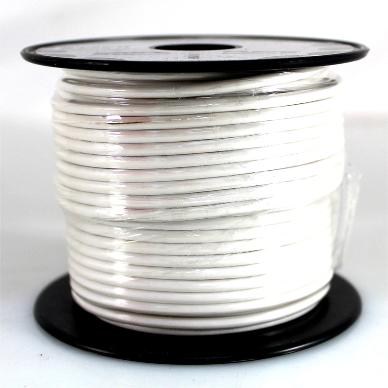 14 GA 100 FT White Stranded of CCA Primary Power Ground Wire Cable - Full Spool