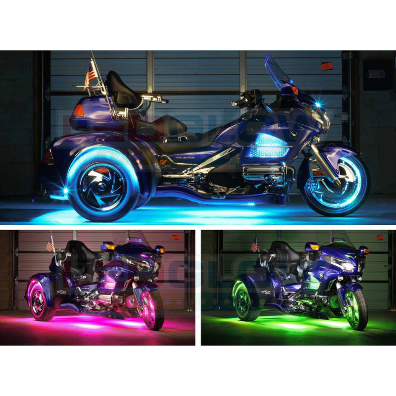 LEDGlow Bluetooth Advanced 12pc Million Color LED Motorcycle/Trike Lighting Kit