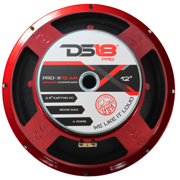 DS18 Pro-X Series 12" 900W 4-Ohm Mid Range Loud Speaker PRO-X12.4M