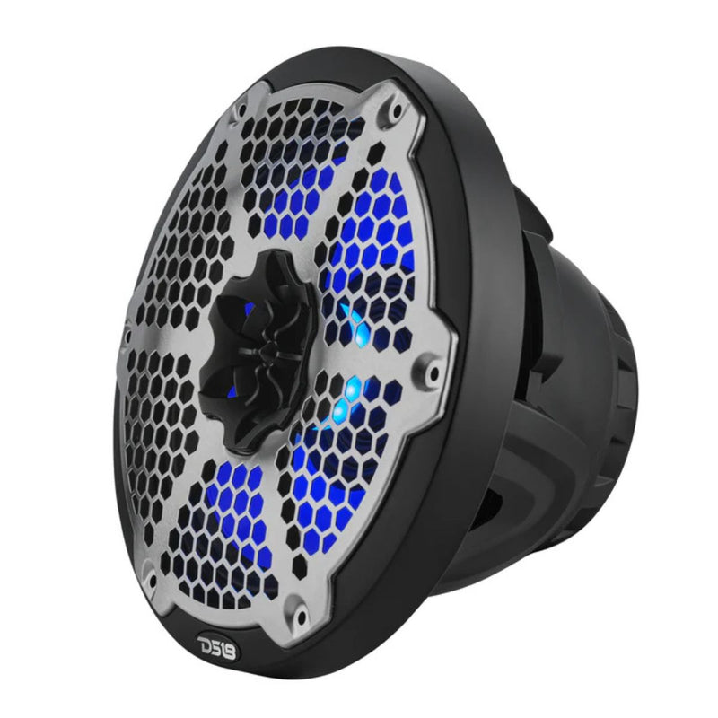 DS18 8" 250W RMS 4-Ohm Marine 2-Way Hybrid Speaker Pair w/ RGB LED NXL-8MD-BK