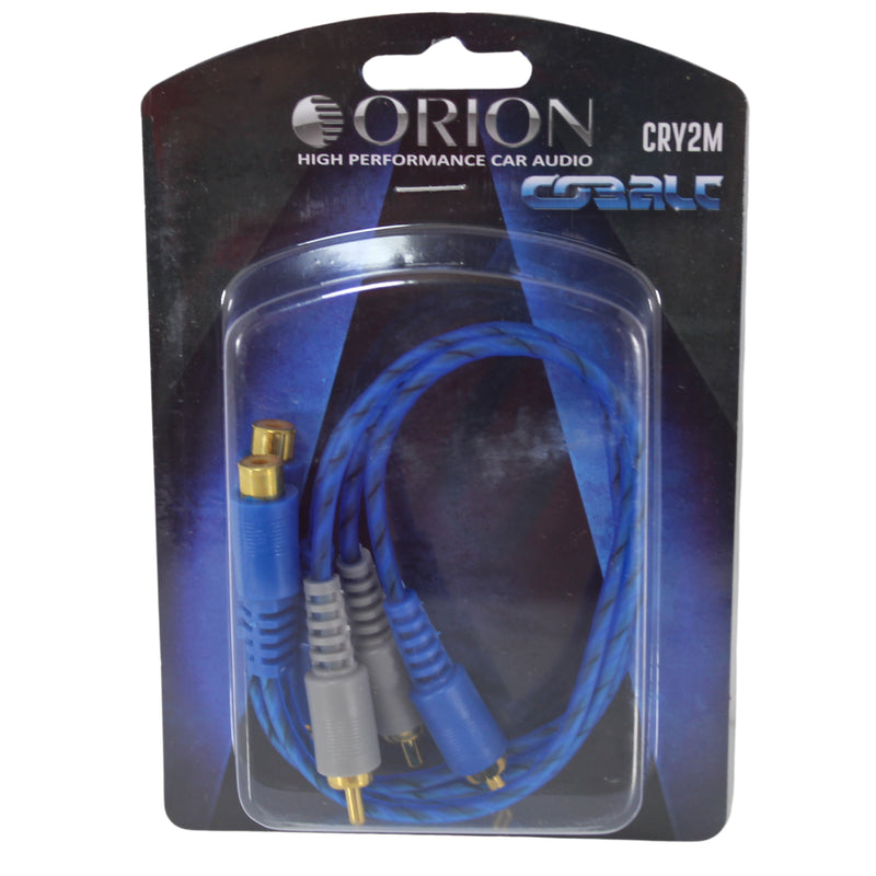 Two Blue 1 Foot Precision Signal Splitting 2 Male 1 Female Cobalt RCA Y Adapter