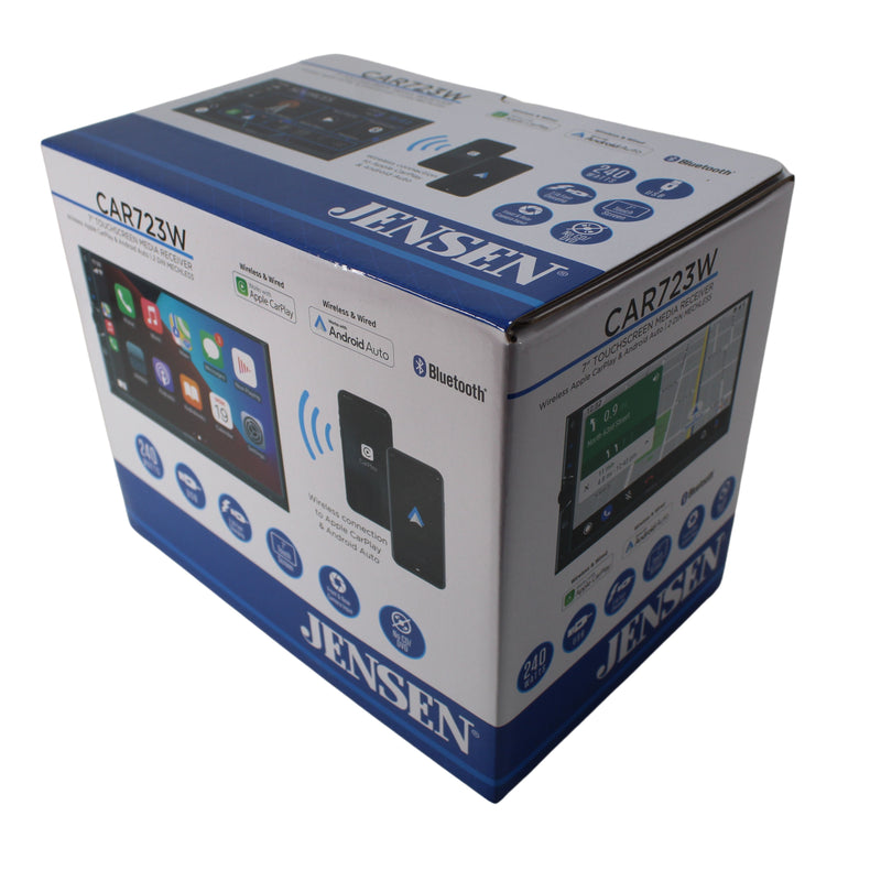 Jensen 7" Touchscreen Receiver w/Wireless Apple Carplay & Android Auto CAR723W