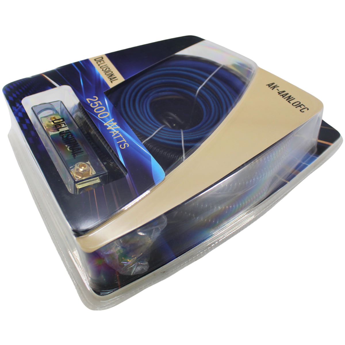 Delusional Box King Boxes DELUSIONAL 2500W 4GA OFC Installation Wiring Amp Kit / DE-4 ...