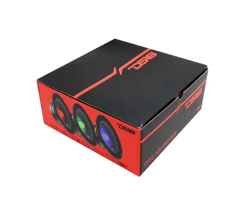 DS18 8" 275W RMS 4-Ohm w/ RGB LED Bullet Midrange Speaker / PRO-X8.4BMRGB