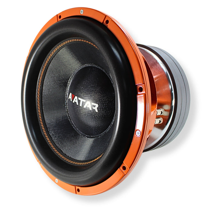 15" Dual 1-Ohm Car Audio Subwoofer 7600 watts, Avatar Volcano Orange SVL-1547-D1