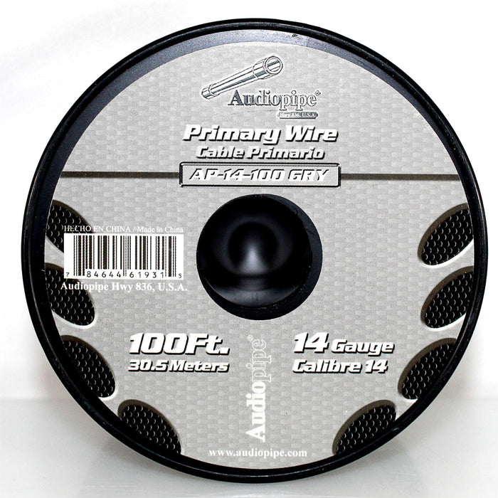 14 GA 100 FT Roll Gray Stranded Spool of CCA Primary Power Ground  Wire Cable