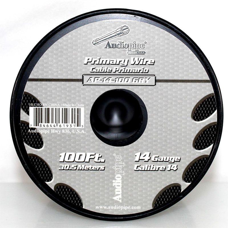 14 GA 100 FT Roll Gray Stranded Spool of CCA Primary Power Ground  Wire Cable