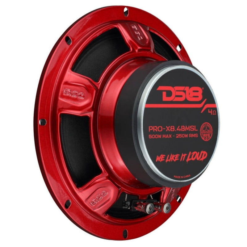 8" 250 Watt RMS 4-Ohm Shallow Mid-Range Bullet Loudspeaker DS18 PRO-X8.4BMSL
